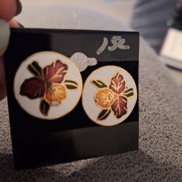 Vintage Cloisonne Earrings - Picture 3 of 4